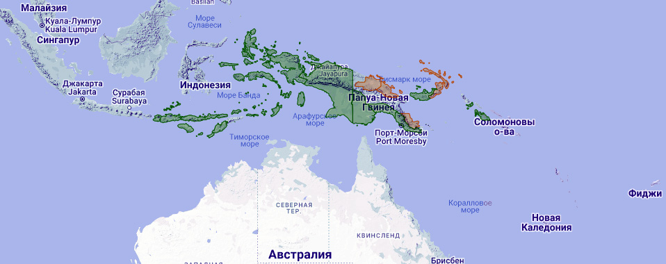 Изменчивый ястреб (Accipiter hiogaster) Ареал обитания на карте