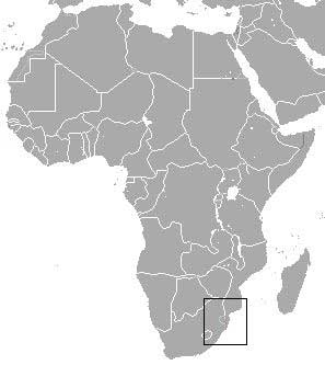 Amblysomus marleyi Ареал обитания на карте