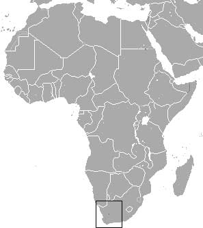Chrysochloris visagiei Ареал обитания на карте