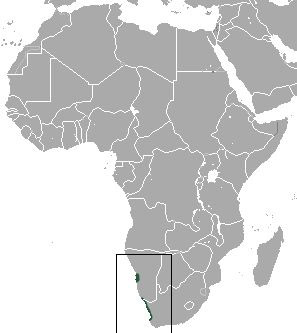 Eremitalpa granti Ареал обитания на карте