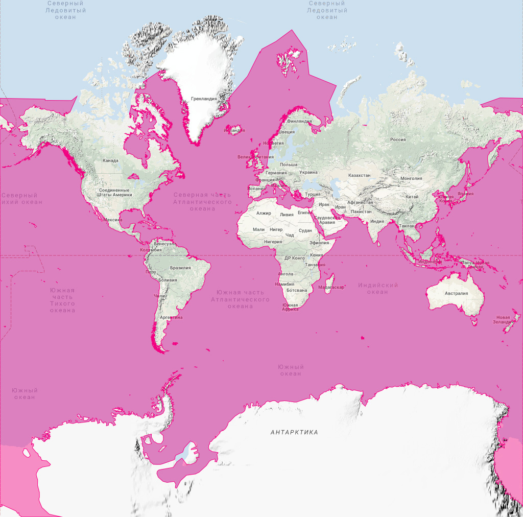 Косатка (Orcinus orca) Ареал обитания на карте