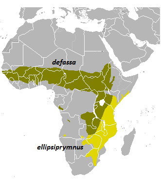 Kobus ellipsiprymnus Ареал обитания на карте