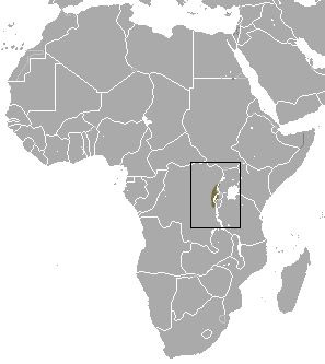 Micropotamogale ruwenzorii Ареал обитания на карте