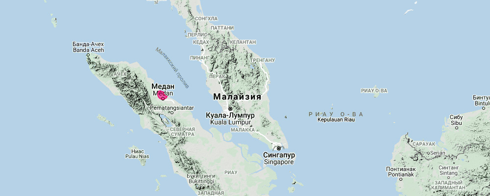 Суматранский складчатогуб (Mormopterus doriae) Ареал обитания на карте